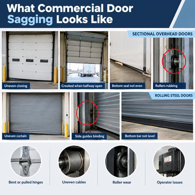 Commercial door sagging